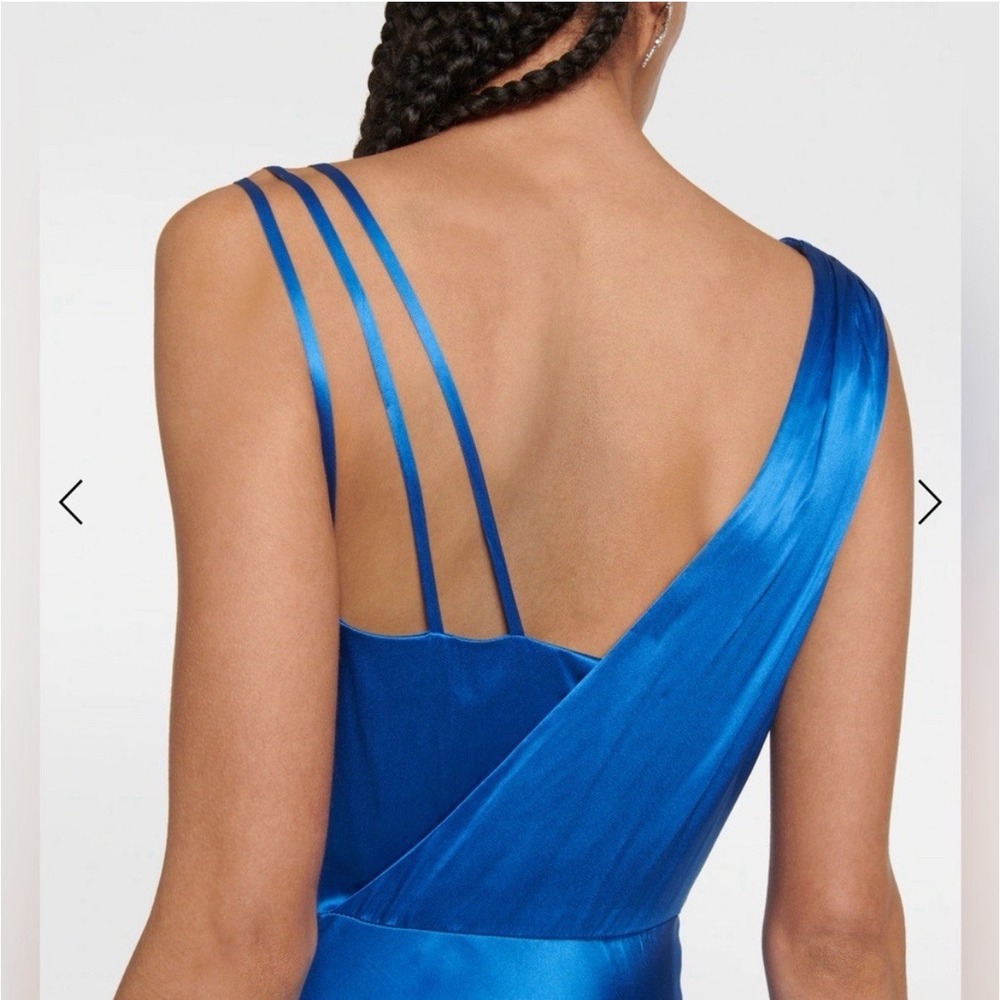Veronica Beard Sanderson Maxi Dress Azure Blue Size 4 Silk Blend Slip Gown - Picture 5 of 15
